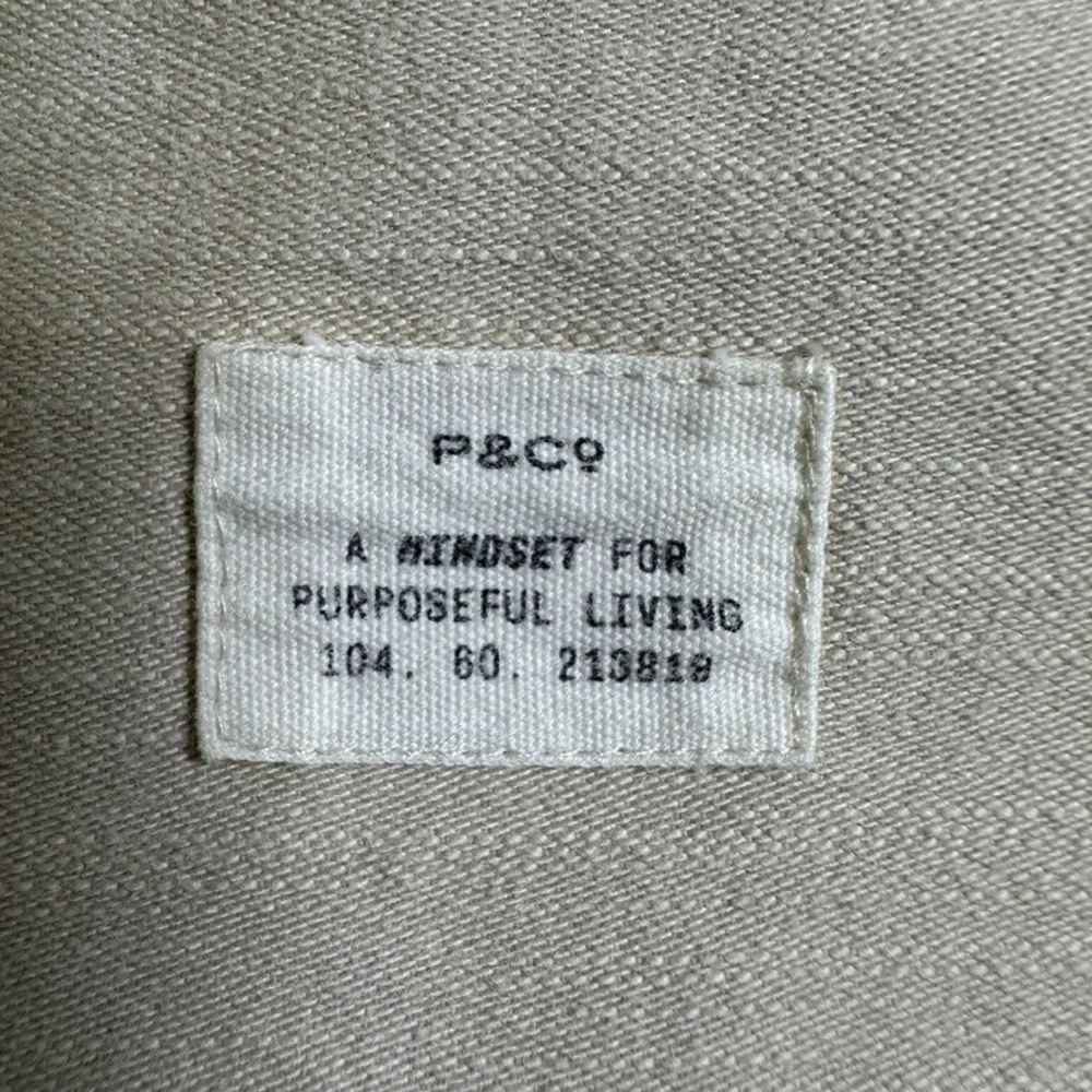 P&Co Mens Utility Trousers Sand Beige Cotton Twill Workwear Pants Size 34